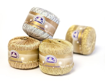 Aunt Lydia's Metallic Crochet Thread Size 10 Gold & Gold