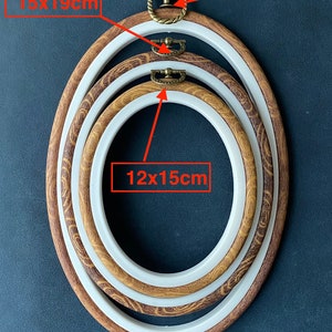 10x15cm - 15x19cm - 18x25cm Oval Imitation Wood Display Frame / Imitation Wood  Embroidery Hoop / Imitation Wood Cross Stitch Hoop