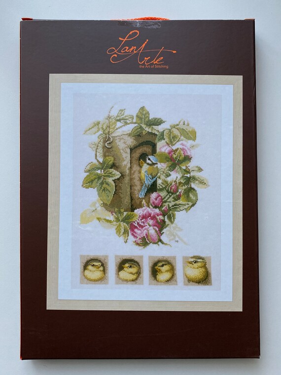 Kit De Punto De Cruz LANARTE 'Amor Maternal' - Completo Con Hilos DMC, Tela E Instrucciones - 29x39 Cm