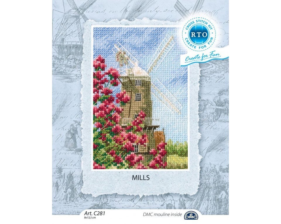 RTO Kreuzstich-Set „Mühlen“ – Alles Inklusive Für Ein 9x13,5 Cm Motiv