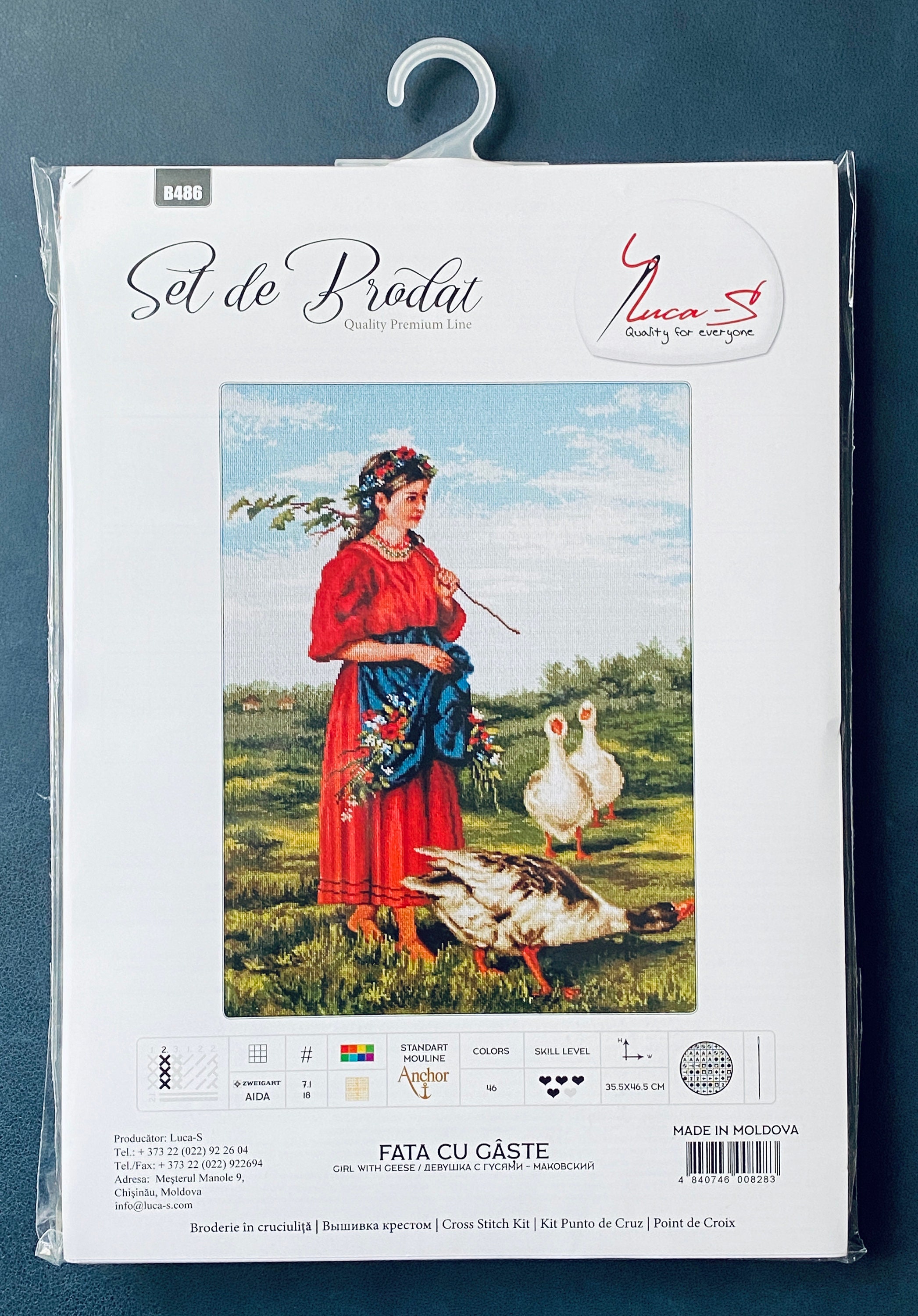 Luca-s / B486 Girl With Geese / Cross Stitch Kit - Etsy