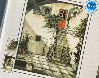 RTO Kreuzstich-Set "Alte Stadt" – 23x30 Cm, Mit Aida 14 Stoff, DMC-Garn & Nadel