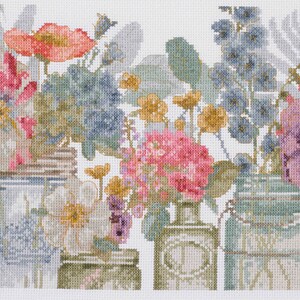 DMC / BL1167/76 Aquarell "Blumen in Gläsern" / Kreuzstich Kit