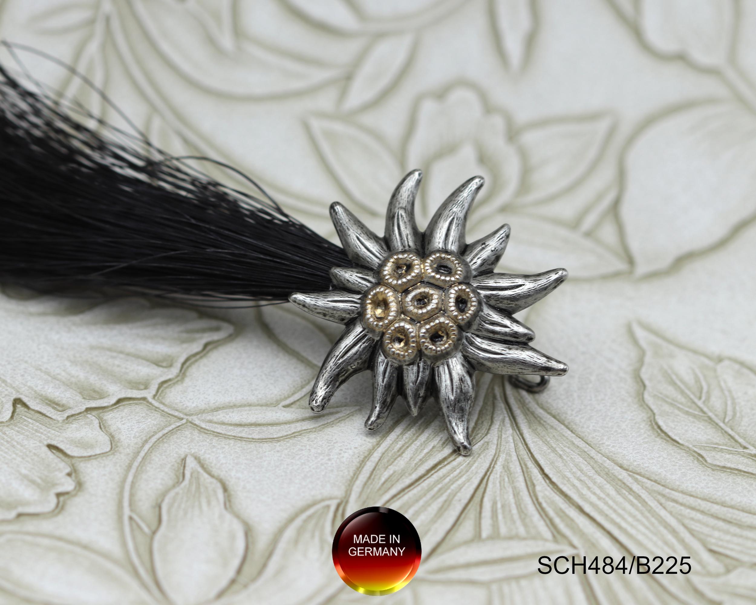 Broche Vintage Edelweiss Style Art Déco - Métal Argenté, Couleur Beige, Bijou Ancien