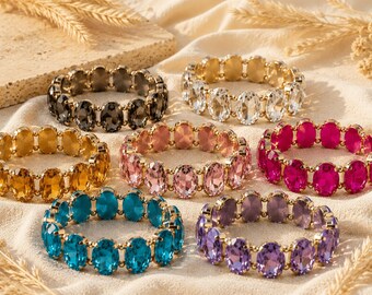 Armband Stella mit ovalen Glassteinen – Made in Germany