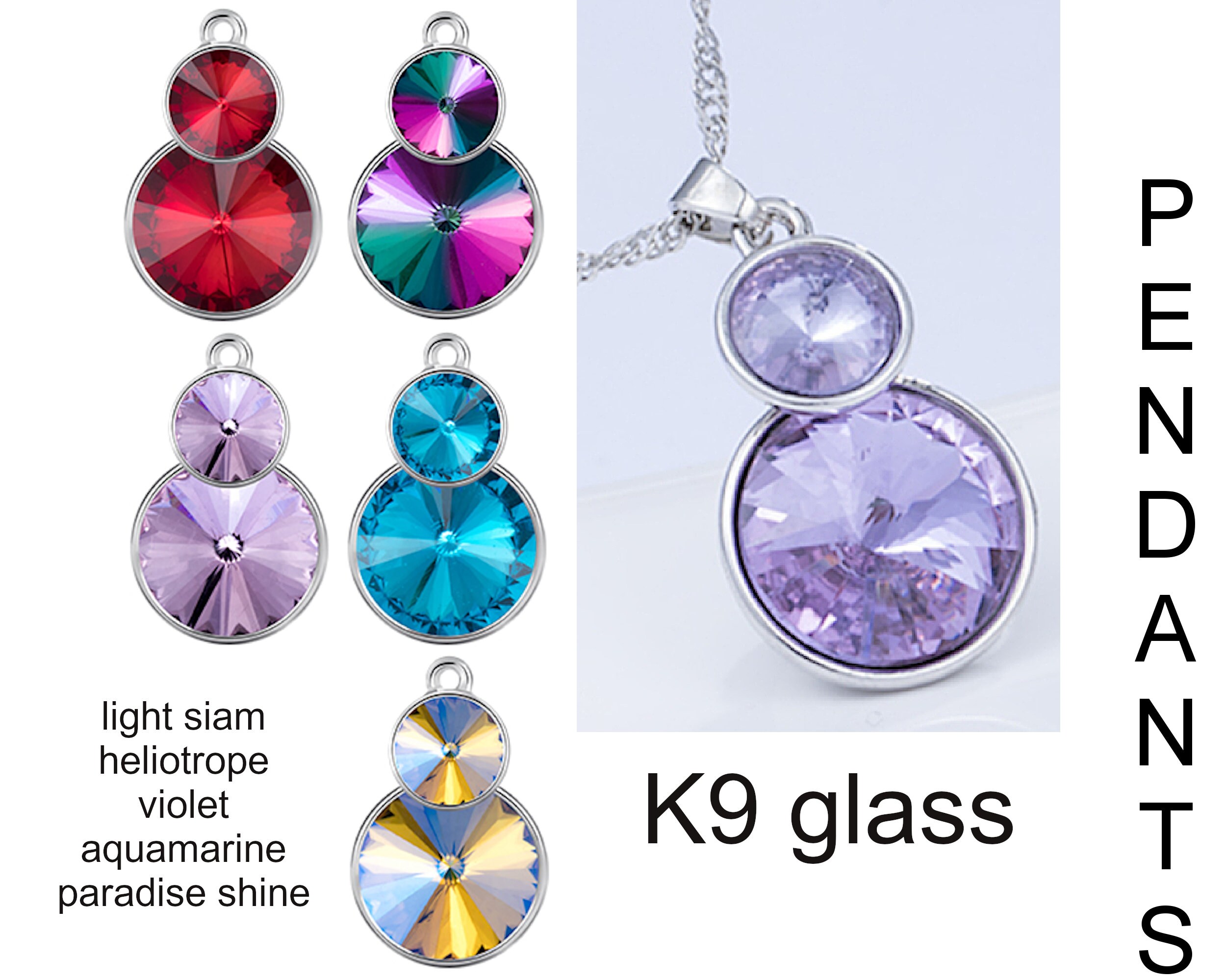 K9 crystal glass pendant various designs 1 pc Etsy