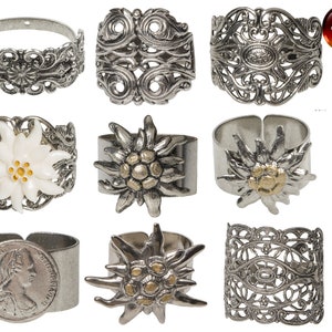 scarf rings _____// discount ~ sale ~ jewelry ~ vintage jewelry ~ handmade ~ Tracht jewelry ~ fashion jewelry