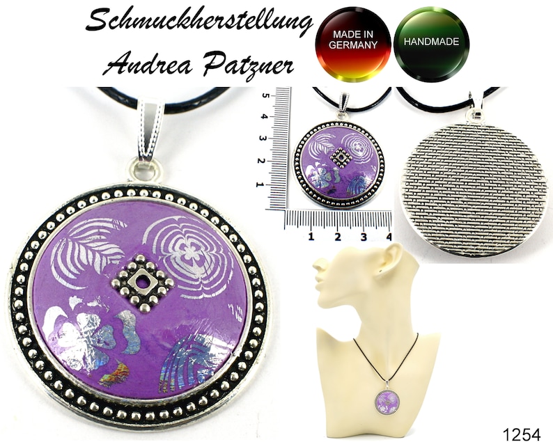handmade unique various designs Polymer clay pendant on synthetic leather chain