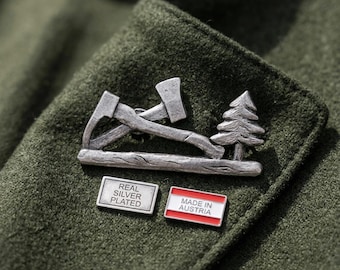 Insignia de leñador/talador de árboles - fabricada en Austria // SCHRA584/ASI