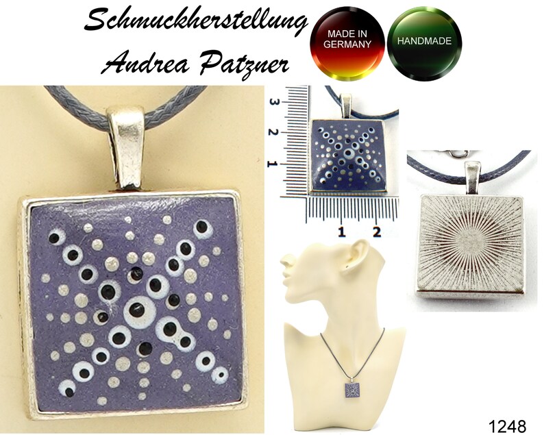 handmade unique various designs Polymer clay pendant on synthetic leather chain