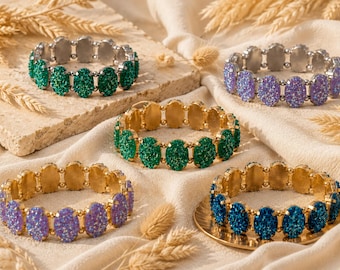 Armband Lunessa mit Druzy-Harz-Cabochons – Made in Germany