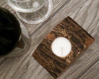 Handmade Wooden candle holder Tealight Wooden candlestick Rustic Log Wood candle holder Crafted candle holder centerpiece