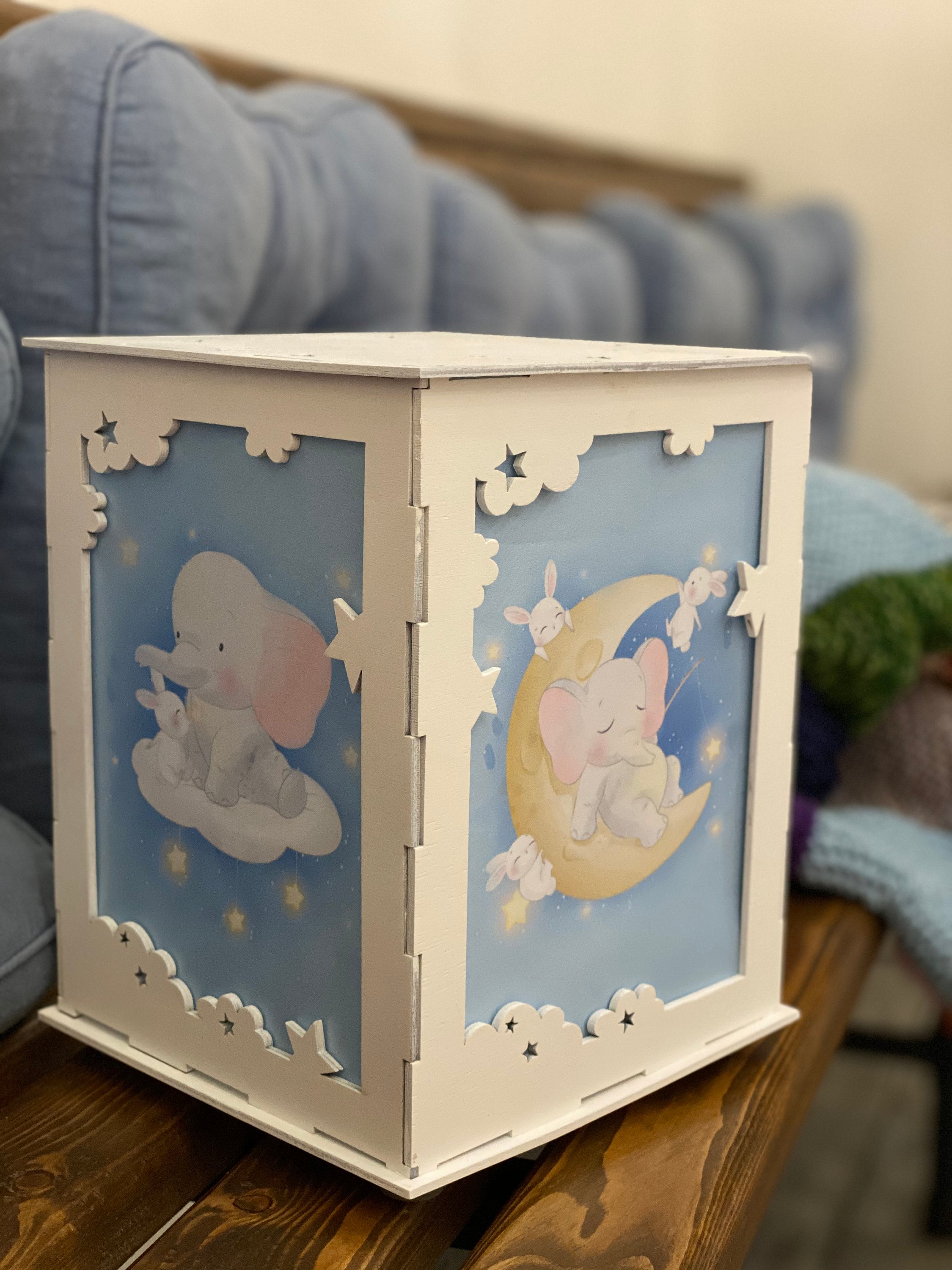 Nursery Room Lamp LED Night light Wooden Personalized Baby Etsy