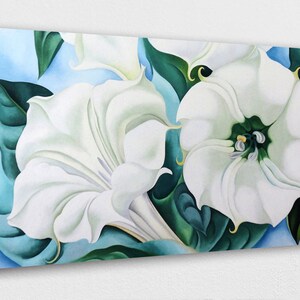 Georgia O'Keeffe art, Georgia O'Keeffe flowers, Georgia O'Keeffe painting print, White Flowers, Printed Floral painting, Georgia Okefe image 2