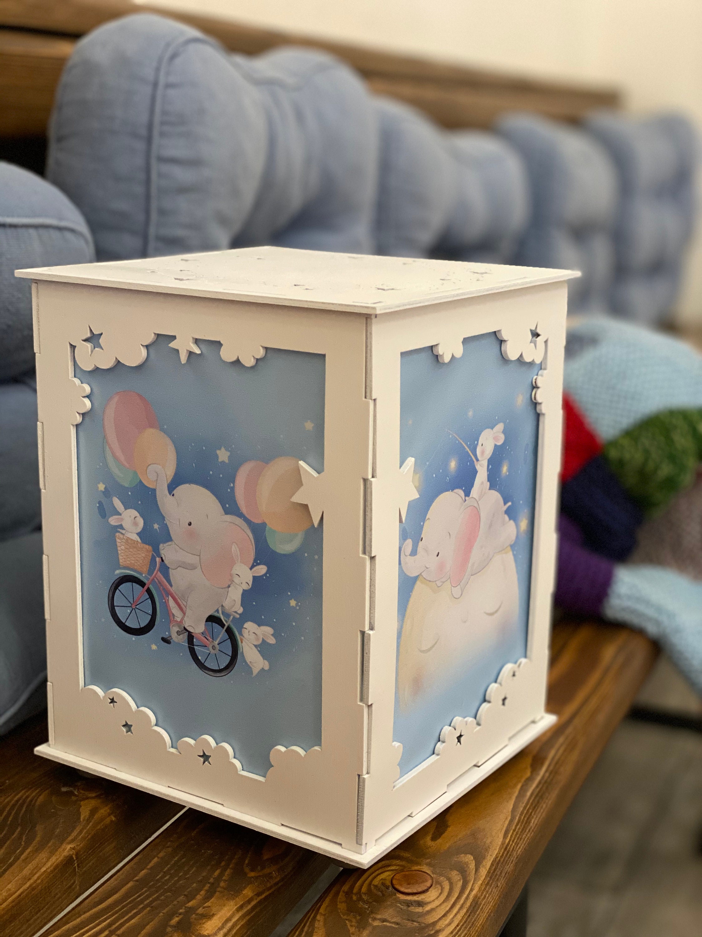 Nursery Room Lamp LED Night light Wooden Personalized Baby Etsy