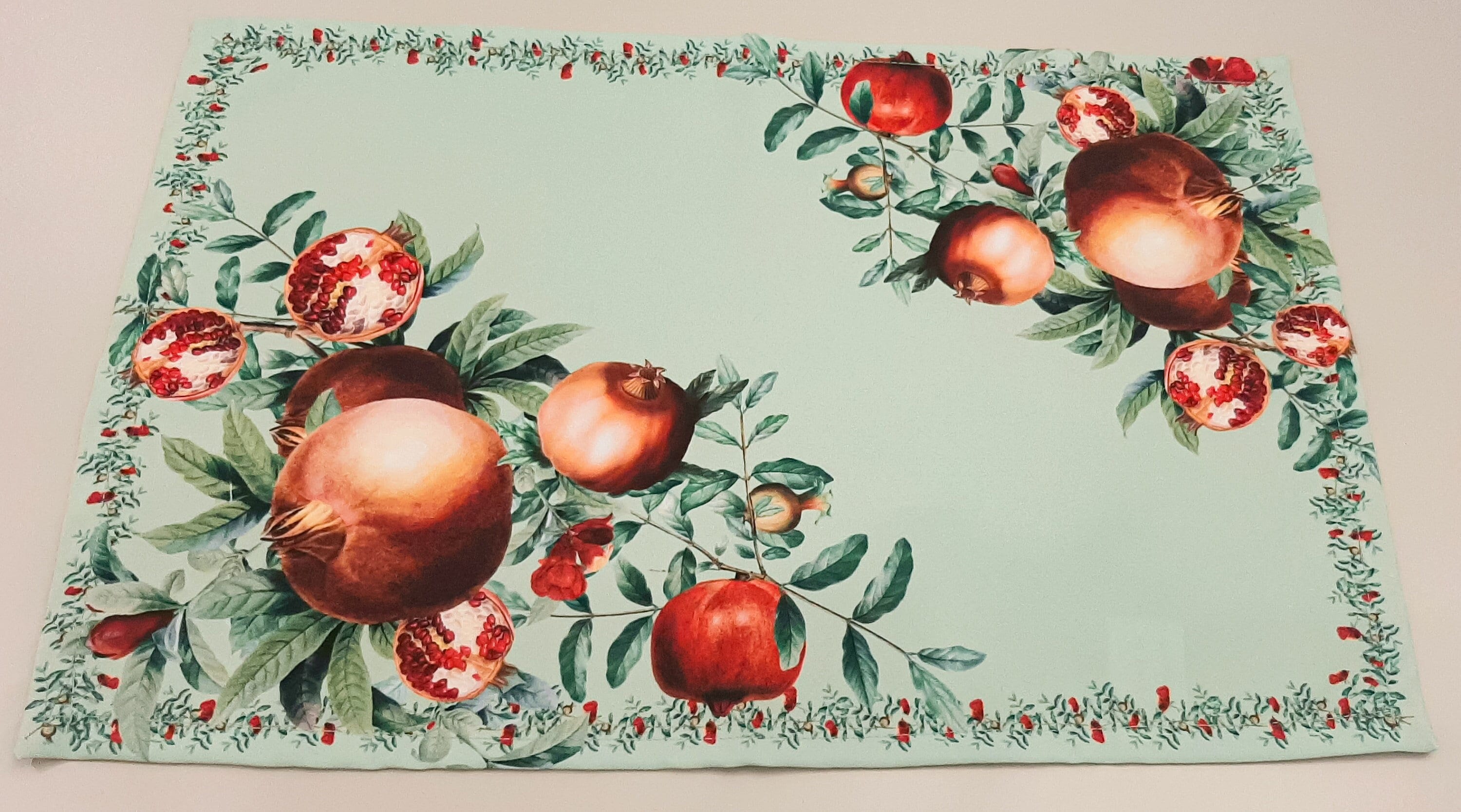 Placemats With Pomegranates, Red Pomegranate Placemats, Red Placemats