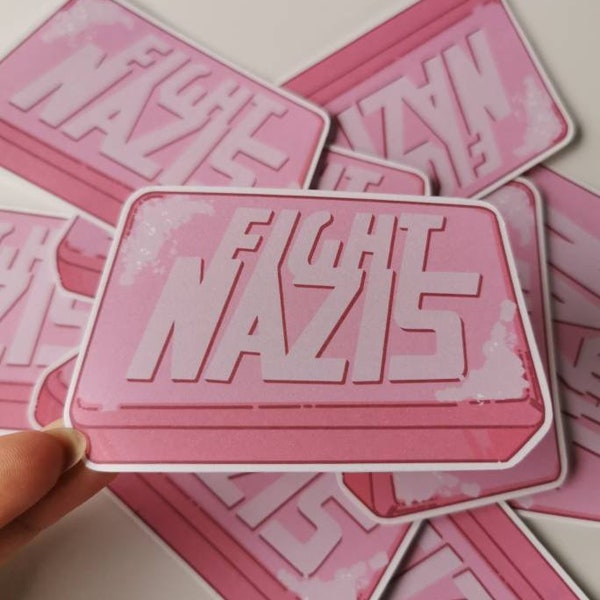 3x Fight Nazis (Fight Club) paper/vinyl Sticker Aufkleber