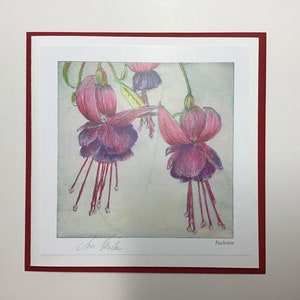 Klappkarte mit Umschlag "Fuchsien"