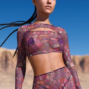 Mesh Rave Top, Rave Crop Top, Festival Mesh Top, Psychedelic Rave Top, Transparent Rave Top, Festival Infinity Crop Top, Festival Cutout Top