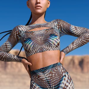 Festival Crop Top, Rave Mesh Top, Psychedelic Rave Top, Rave Crop Top, Rave Woman Festival Top, Transparent  Rave Top, Festival Mesh Top