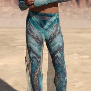 Rave Male Pants, Festival Mesh Pants, Rave Male Crop Pants, Transparent Rave Pants, Wide Festival Pants, Festival Trendy Pants, Rave Pants