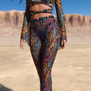Mesh Charleston Pants, Sexy Rave Pants, Sexy Party Mesh Pants, Mesh Rave Pants, Transparent Pants, Psychedelic Mesh Pants, Music Rave Pants