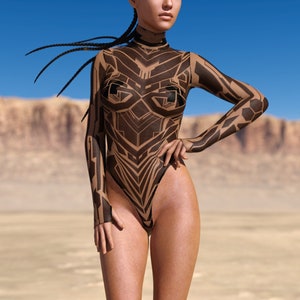 Festival Cutout Bodysuit, Transparent Bodysuit, Mesh Rave Bodysuit, Performance Rave Bodysuit, Burning Man Outfit, Psychedelic Rave Bodysuit