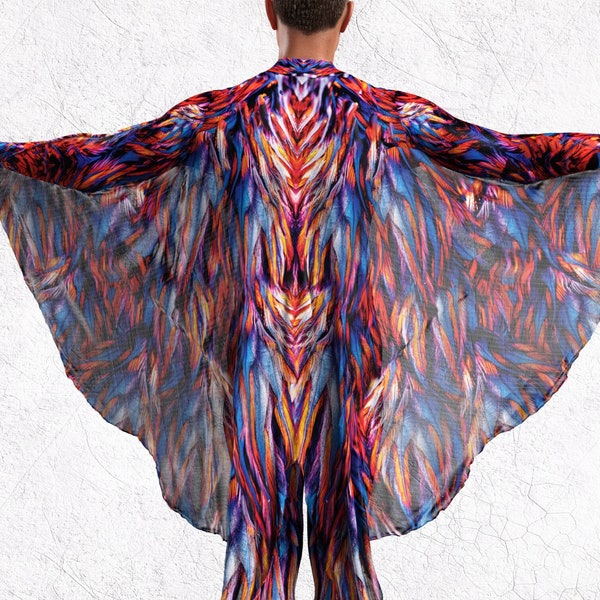 Festival Wings Man, Male Rave Costume Wings, Party Wings Men, Performance Costume Set Man, Rave Bodysuit Man, Festival Wings, Rave Outfit