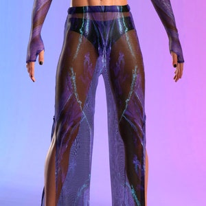 Disco Rave Pants, Festival Split Pants For Men, See-Through Rave Pants For Men, Festival Man Pants, Transparent Pants, Rave Party Men Pants