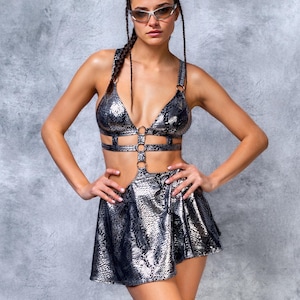Vestido sexy para fiesta rave, vestido corto para mujer para festival, vestido para festival con animales, vestido para mujer para fiesta rave, ropa sexy para fiesta rave para mujer, ropa para festival rave