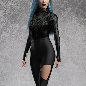 Black gothic leggings, leather straps, nugoth trousers HARNESS LEGGINGS