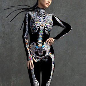 Rainbow Skeleton Costume, Skeleton Costume, Skeleton Bodysuit, Skeleton Costume Women, Halloween Costumes For Women, Womens Skeleton Costume