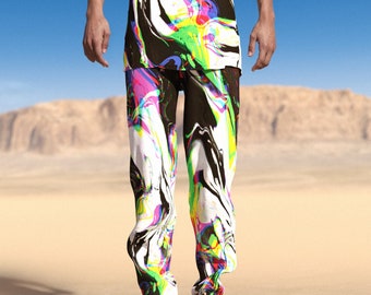 Male Trippy Pants, Festival Outfit Men, Rave Pants Men, Male Psychedelic Pants, Men's Festival Pants, Rave Outfit Men, Rave Disco Clothing