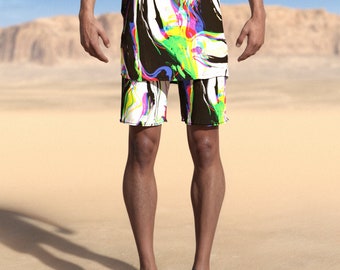 Men's Festival Shorts, Disco Shorts, Trippy Men Shorts, Rave Shorts Men, Party Shorts, Festival Outfit Men, Rave Outfit Men, Men Clothing