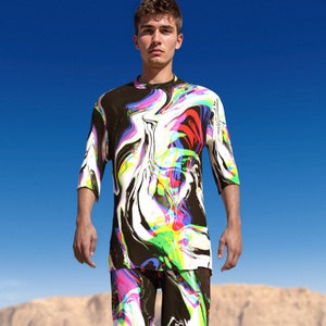 Festival Outfit Man, Rave Outfit Men, Men&#39;s Festival Party Set, Trippy Set Men, Male Rave Clothing, Rave Set For Men, Psychedelic Set Men
