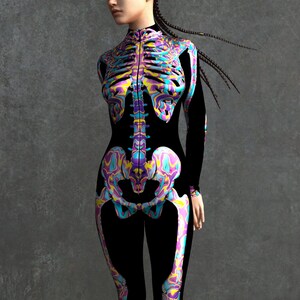 Trippy Skeleton Costume, Skeleton Costume, Skeleton Bodysuit, Skeleton Costume Women, Halloween Costume For Women, Womens Skeleton Costume