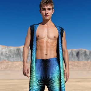 Festival Vest Set Men, Rave Outfit Men, Festival Men Clothing, Male Psychedelic Set, Male Fashion Set, Festival Outfit Man, Rave Costume Men