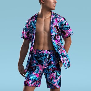 Rave Outfit Men, Festival Outfit Men, Men Rave Clothing, Rave Wear, Rave Shirt Man, Rave Kimono Men, Festival Kimono, Burning Man Clothing