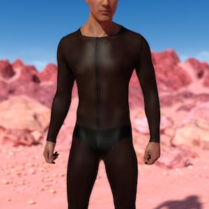 Black Rave Costume, Festival Costume For Man, Rave Male Costume, See Through Outfit Man, Performance Man Costume, Sexy Men Festival Costume