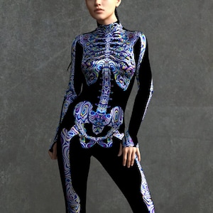 Skeleton Costume, Psy Skeleton Costume, Skeleton Bodysuit, Skeleton Costume Women, Halloween Costumes For Women, Womens Skeleton Costume