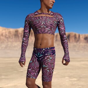 Festival Male Set, Male Mesh Set, Liquid Rave Set, Festival Fashion Set, Pool Party Set, Rave Set, Festival Set, Sexy Transparent Mesh Set