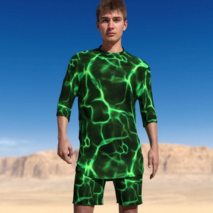 Rave Outfit Men, Men&#39;s Festival Disco Set, Men Rave Clothing, Rave Shirt Set Man, Festival Set For Men, Trippy Set Men, Festival Outfit Men