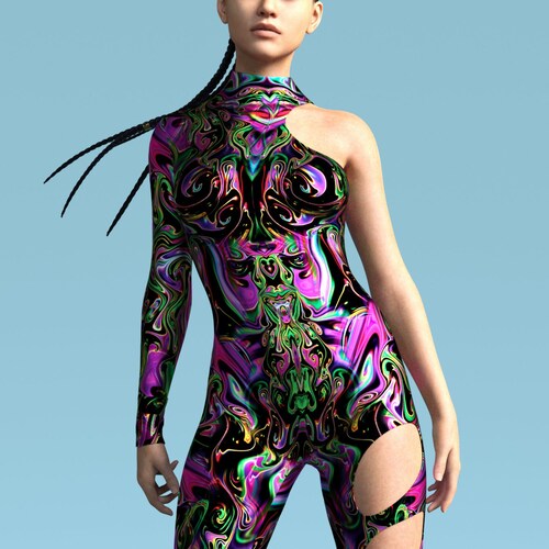 Rave Bodysuit Rave Catsuit Festival Costume Festival Etsy