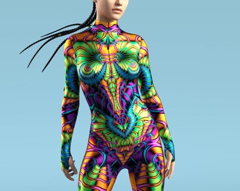 Rave Outfit Women, Festival Abbigliamento Donna, Burning Man Abbigliamento Donna, Festival Outfit, Rave Body, Rave Wear Woman, Catsuit Woman