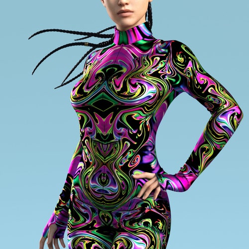 Rave Bodysuit Rave Catsuit Festival Costume Festival Etsy