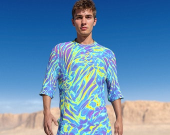 Festival Men Clothing, Male Psychedelic Set, Rave Outfit Men, Festival Outfit Man, Male Trippy Set, Male Festival Costume, Disco Set For Men