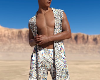 Psychedelic Rave Men Set, Festival Male Set, Music Festival Set, Performance Set, Disco Party Set, Summer Rave Set, Festival Men Outfit