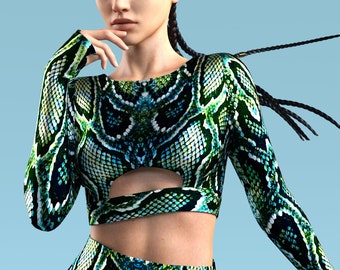 Sexy Outfit Woman, Snake Set Woman, Sexy Rave Wear, Animal Top, Rave Top,  Psychedelic Clothing, Rave Clothing, Rave Wear, Festival Outfit - Etsy