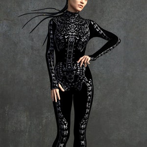 Occult Skeleton Costume, Skeleton Costume, Skeleton Bodysuit, Skeleton Costume Women, Halloween Costume For Women, Womens Skeleton Costume