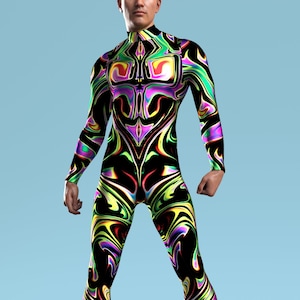 Male Bodysuit, Rave Bodysuit Men, Festival Male Costume, Male Costume, Sexy Bodysuit Men, Adult Rave Costume, Psychedelic Bodysuit, Men Wear